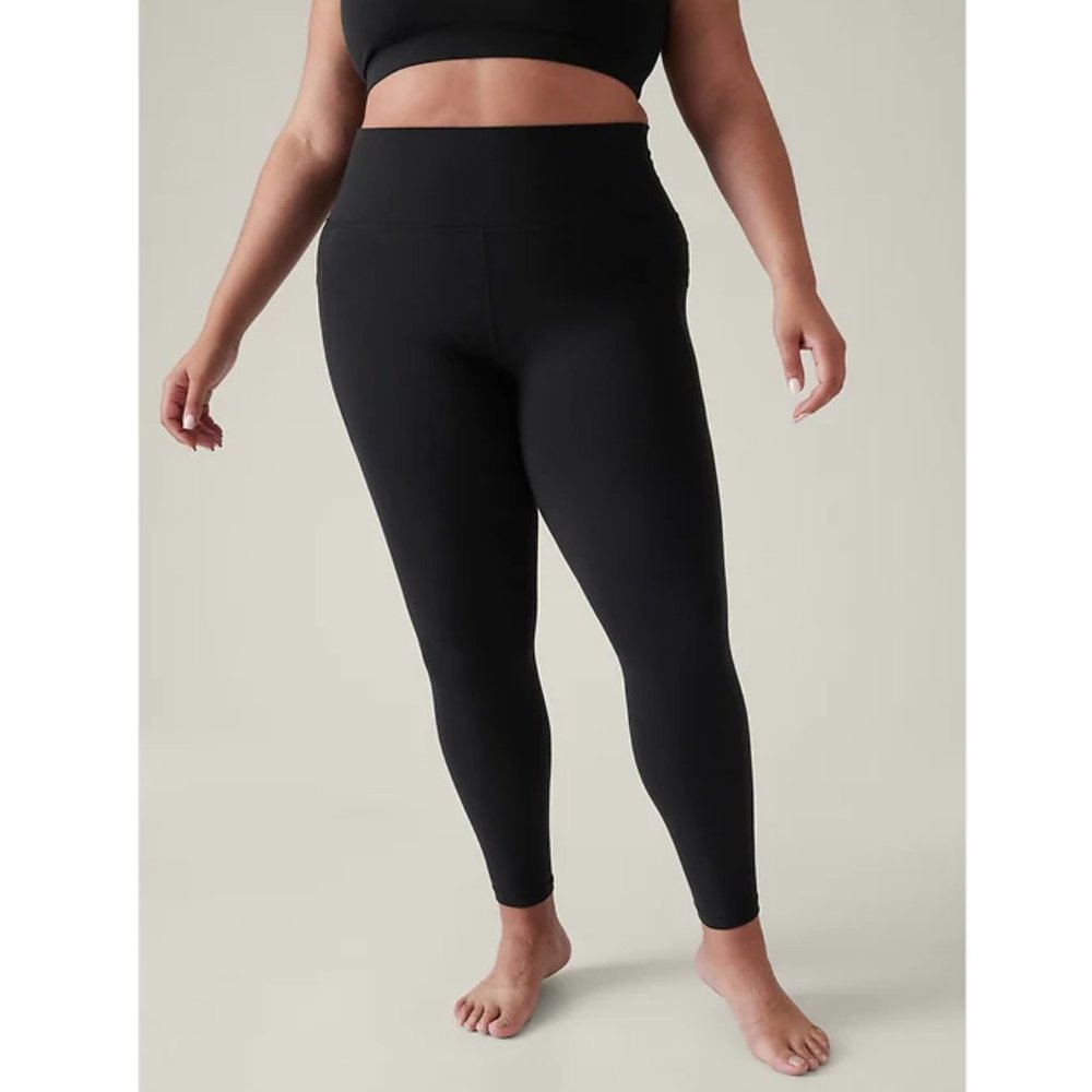 NWT Athleta Stash Pocket Salutation Tight Black Women's Size XL
